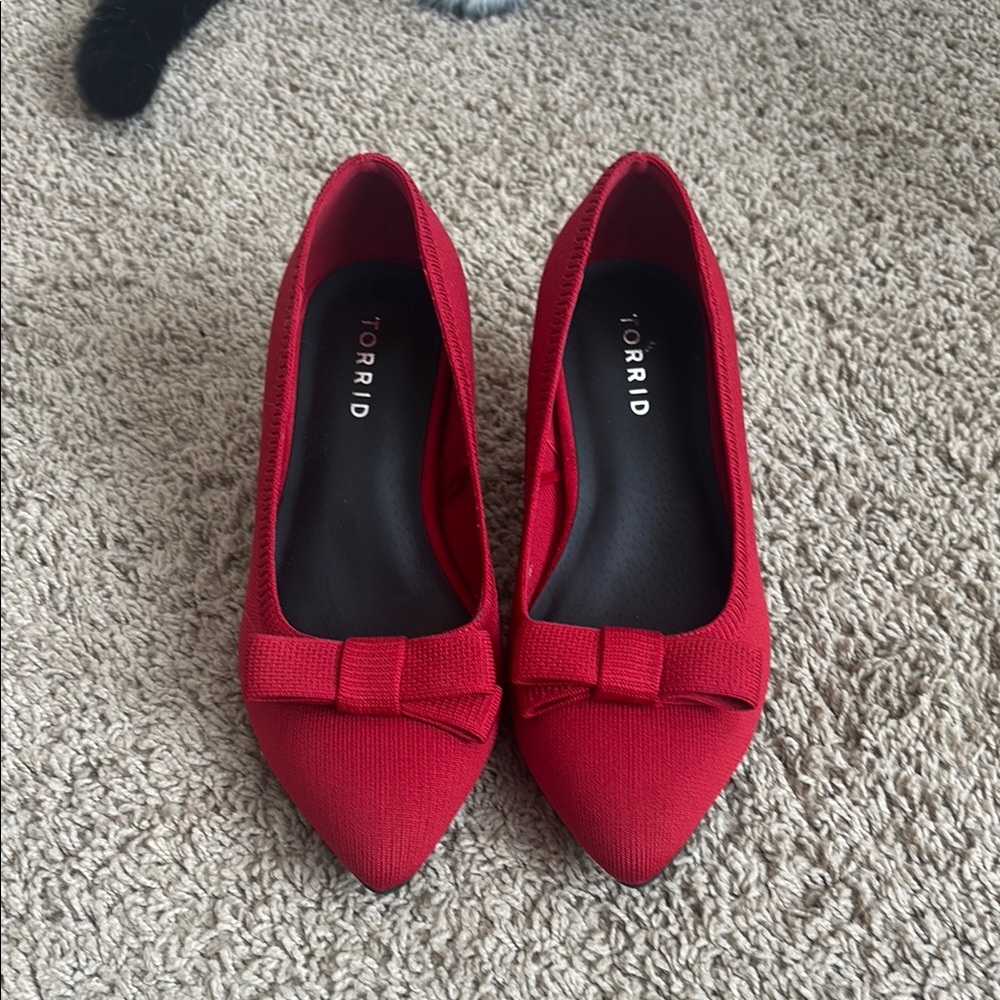 Torrid Women's Red Bow Pointed Toe Heels